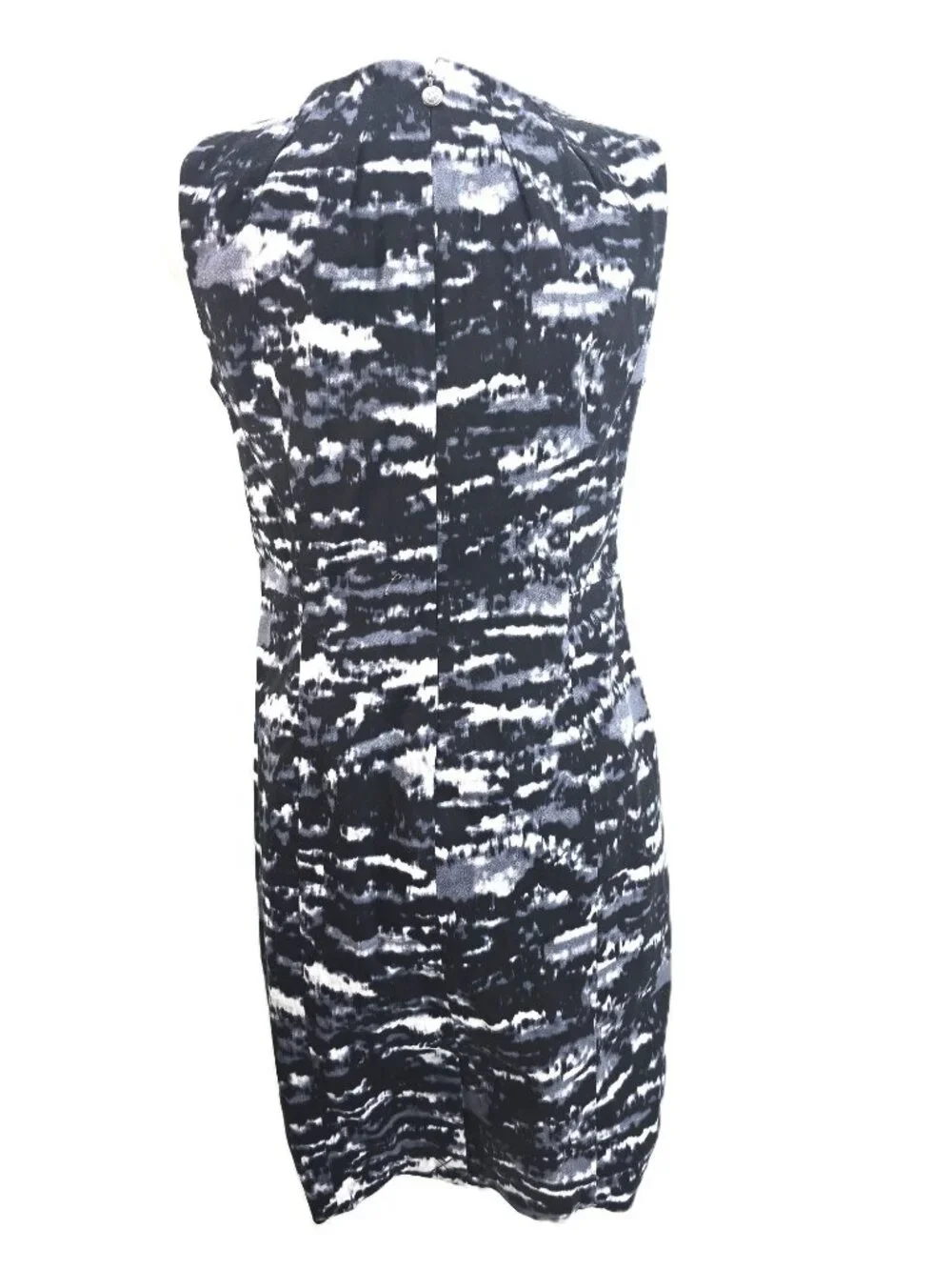 Michael Kors Black Gray Tie Dye Sheath Sleeveless Dress Womens 8 Petite